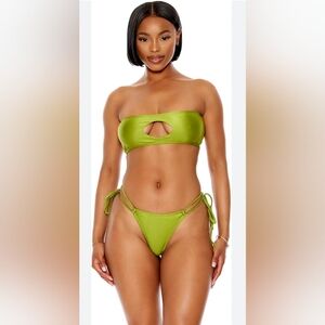 NWT Cancun Bikini Set by Forplay Women's Size Large Color Moss